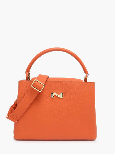 Leather Magnolia Top-handle Bag Nathan baume Orange eden 3