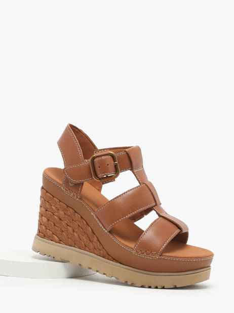 Wedge Sandals In Leather Ugg Brown women 1152667 other view 1