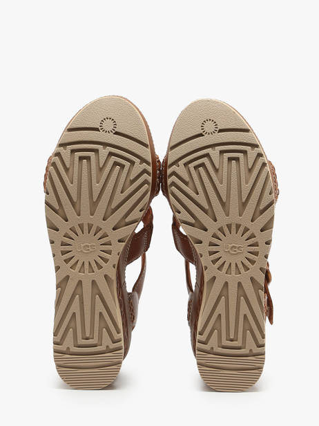 Wedge Sandals In Leather Ugg Brown women 1152667 other view 4