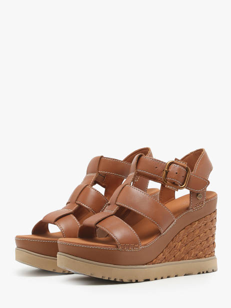 Wedge Sandals In Leather Ugg Brown women 1152667 other view 5