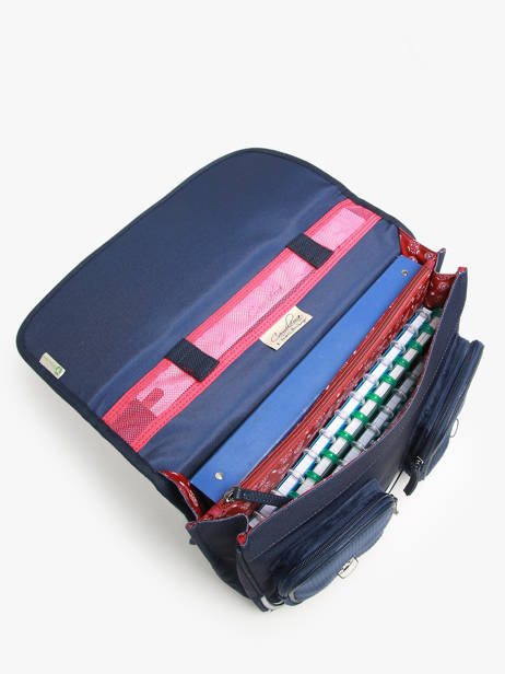 2-compartment Satchel Cameleon Blue vintage family boulanger CA38 other view 3