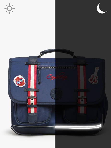 2-compartment Satchel Cameleon Blue vintage family boulanger CA38 other view 7