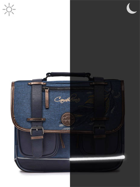 Cartable 2 Compartiments Cameleon Bleu vintage fantasy PBVGCA35 vue secondaire 7