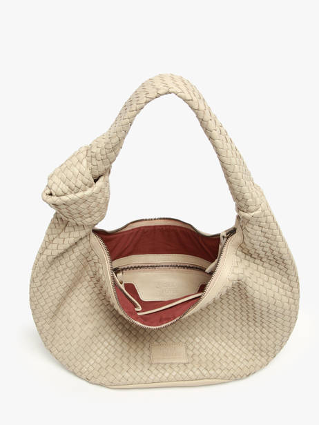 Sac Porté épaule Parma Cuir Basilic pepper Beige parma BPAR01 vue secondaire 3