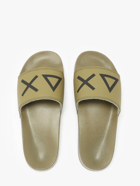 Claquettes Logo Sun68 Vert men X35102