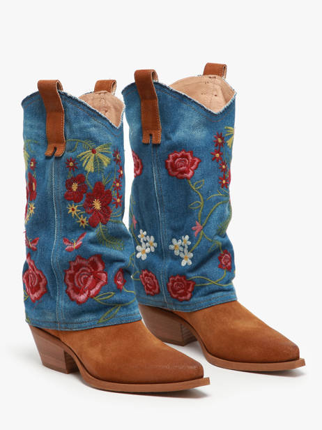 Santiago Boots In Leather Metisse Multicolor women DX2021 other view 2