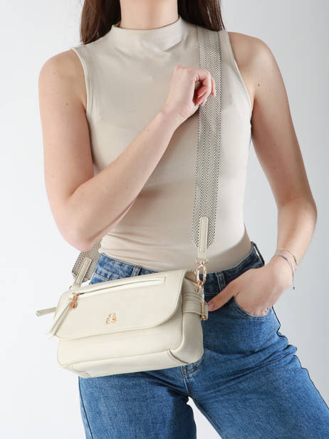 Shoulder Bag Zip Lulu castagnette Beige zip YRONDE other view 1