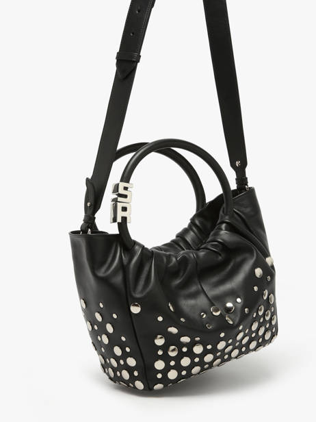 Satchel Domino Leather Sonia rykiel Black domino SA55LE14 other view 2