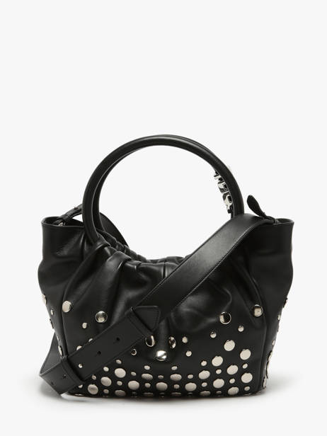 Satchel Domino Leather Sonia rykiel Black domino SA55LE14 other view 4