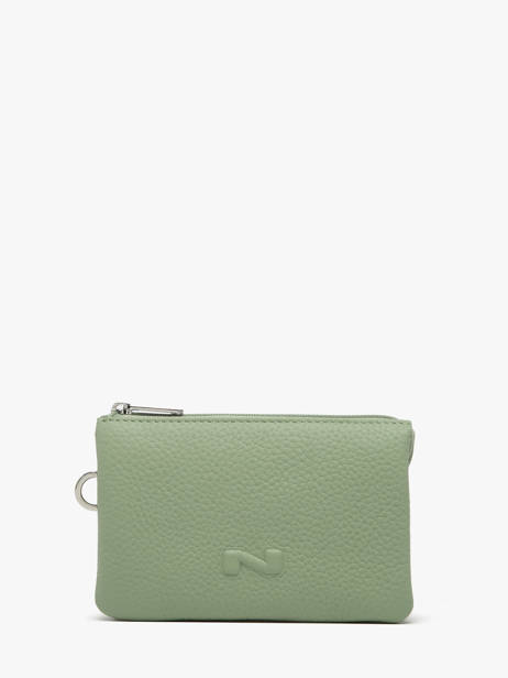 2-compartment Leather Pouch Nathan baume Green original n 283N
