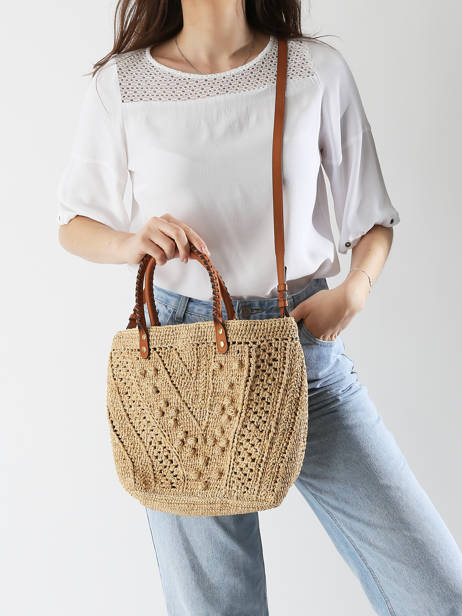 Shoulder Bag Raphia Gerard darel Beige raphia DBS67454 other view 1
