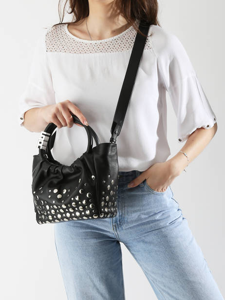 Satchel Domino Leather Sonia rykiel Black domino SA55LE14 other view 1