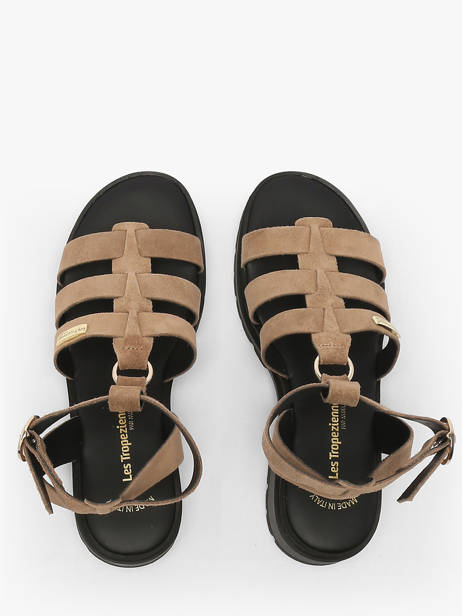 Sandals Tobosued In Leather Les tropeziennes Beige women TOBOSUED other view 3