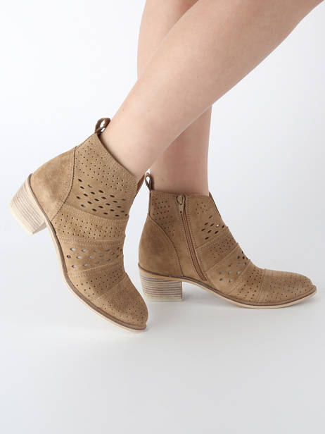 Heeled Boots Nelly In Leather Alpe Brown women 53911101 other view 1