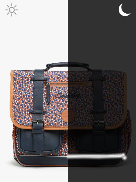 Wheeled Schoolbag 3 Compartments Cameleon Brown vintage fantasy PBVGCA41 other view 7