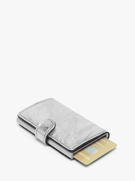 Leather Crunch Mini Wallet Secrid Silver crunch MCR other view 1