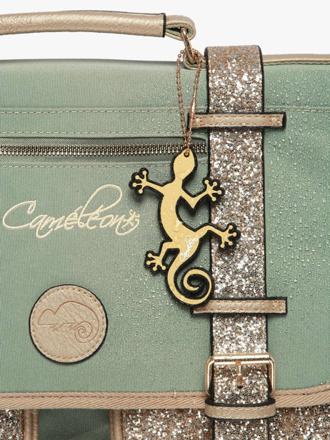 Satchel For Kids 2 Compartments Cameleon Green vintage fantasy CA35 other view 6