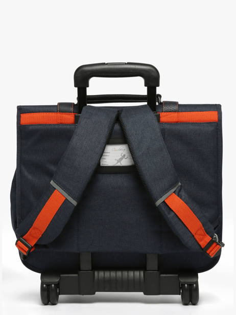 Cartable à Roulettes 3 Compartiments Cameleon Bleu vintage urban CR41 vue secondaire 5