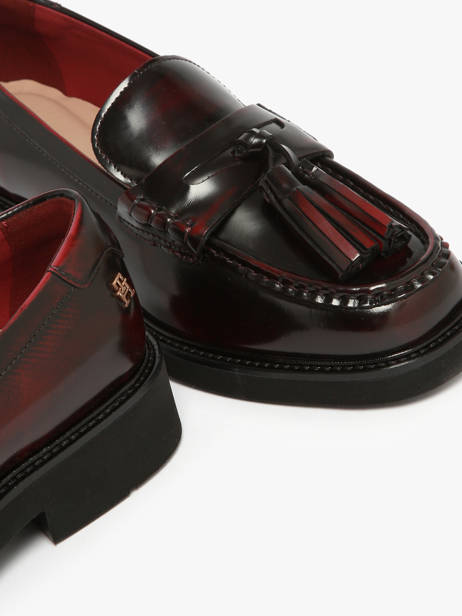 Moccasins In Leather Tommy hilfiger Red women 8749XJS other view 3