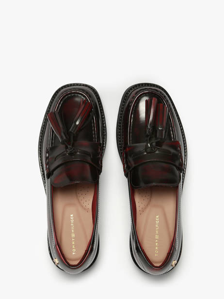 Moccasins In Leather Tommy hilfiger Red women 8749XJS other view 4