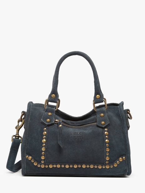 Shoulder Bag Houston Leather Basilic pepper Blue houston BHOU72
