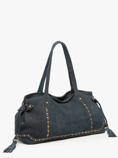 Shoulder Bag Houston Leather Basilic pepper Blue houston BHOU80 other view 2