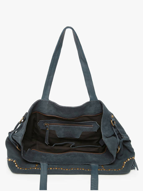 Shoulder Bag Houston Leather Basilic pepper Blue houston BHOU80 other view 3