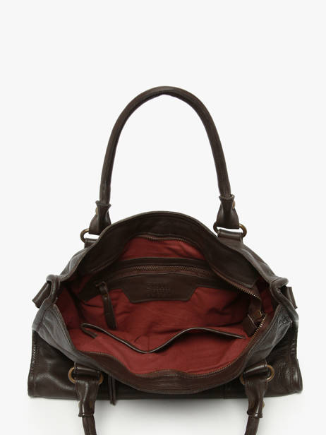 Sac Porté Main Cow Cuir Basilic pepper Marron cow BCOW22 vue secondaire 3