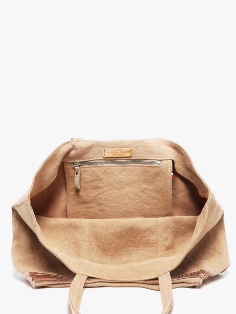 Le Cabas L Lin Et Paillettes Vanessa bruno Beige cabas lin 31V40315 vue secondaire 3
