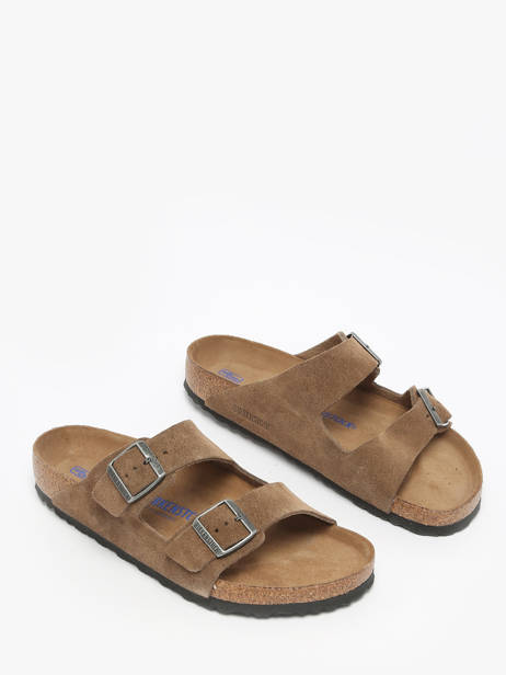 Slippers Arizona In Leather Birkenstock Brown men 1030863 other view 1