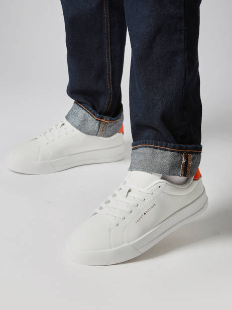 Sneakers In Leather Tommy hilfiger White men 53670K6 other view 1