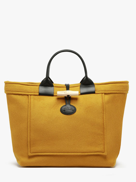 Longchamp Le roseau toile duffle coat Sacs porté main Jaune