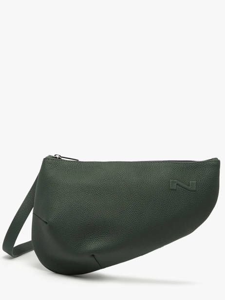 Leather Crossbody Bag Large City Perle Nathan baume Green n city 1