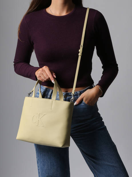 Satchel Sculpted Calvin klein jeans Yellow sculpted 4K3111G other view 1