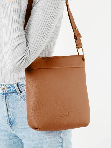 Sac Bandoulière Tiki Mini Cuir Nathan baume Marron victoria N1910586 vue secondaire 1