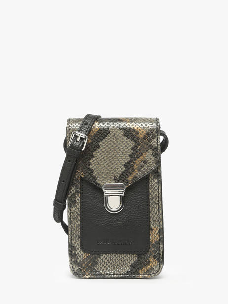 Leather Phone Bag Python Paul marius Black python TELEPPYT