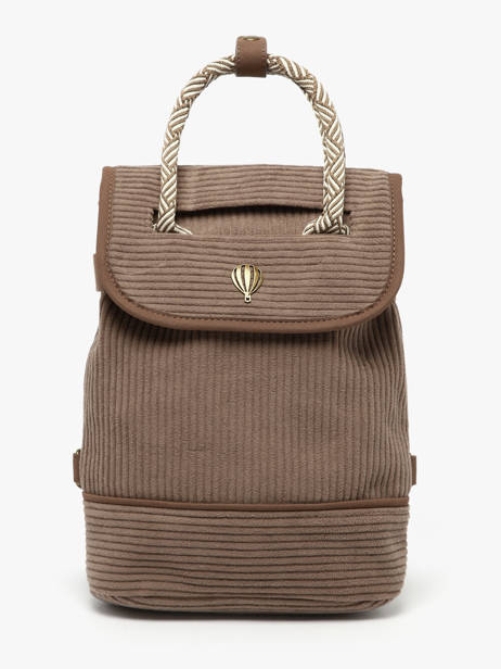 Backpack Le voyage en panier Brown velours AHP241