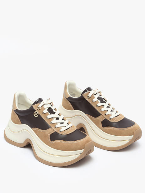 Platform Boots In Leather Michael kors Beige women RFS2S293 other view 1