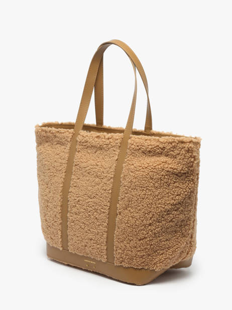 Le Cabas L Zippé Shearling Et Cuir Vanessa bruno Marron cabas 15V40409 vue secondaire 2