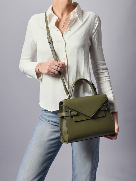 Medium Grained Leather Emilie Shoulder Bag Le tanneur Green emily TEMI1014 other view 1