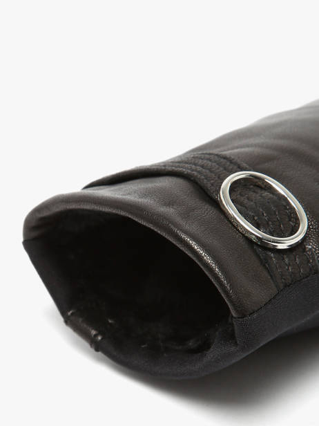 Gants Femme Cuir Isotoner Noir women gloves 85325 vue secondaire 1