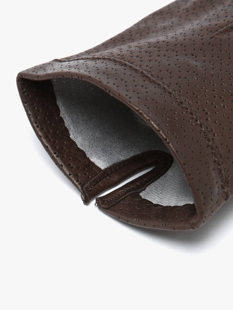 Gants Femme En Cuir Avec Doublure En Soie Omega Marron women gloves 75D vue secondaire 1