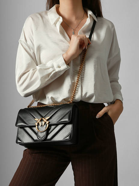 Shoulder Bag Love Bag Icon Leather Pinko Black love bag icon 4549A2OS other view 1